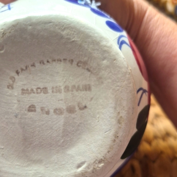 Floral Ceramic Pitcher Spanish Floral Art Pottery - Picture 2 of 7